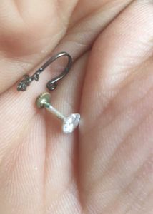 100% pure silver nose pin with free gift