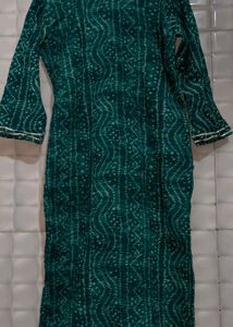 Green Ethnic Kurti | Stylish Print