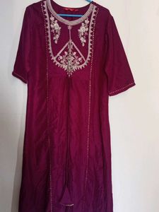 Elegant Embroidered Kurta with pant &dupatta