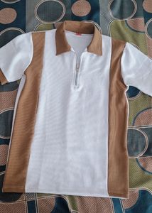 Colorblock Zip Polo T-Shirt