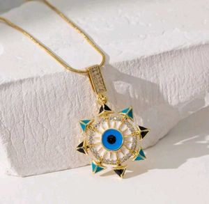 Anti Tarnish Evil Eye Pendant Necklace