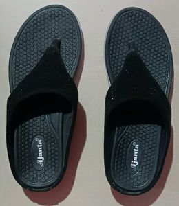 Ajanta Black Comfort Slippers