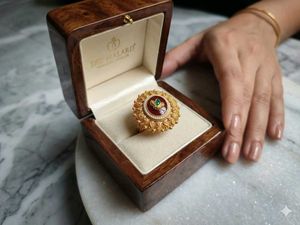 Exquisite Kundan &amp; Pearl Statement Ring