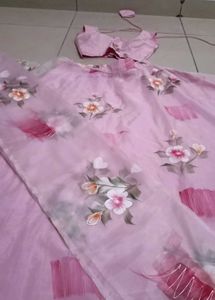 Beautiful Pink Floral Lehenga Choli Set