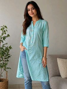 Light Blue Embroidered Kurta