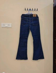 Women's Dark Blue Flared Bell-Bottom Jeans
