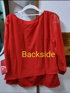 Red Kurta with Sequin Embellishment