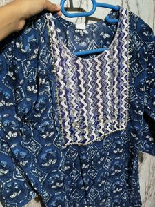 Boho Blue Printed Kurti