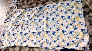 Stunning Blue &amp; White Floral Print Kurta