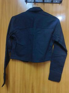 Denim Black Crop Jacket