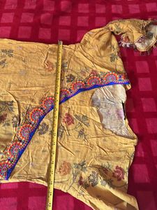 Yellow High Low Kurta Set