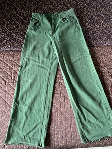 Green Wide Leg Jeans
