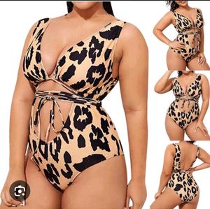 Leopard Print One-Piece Swimsuit