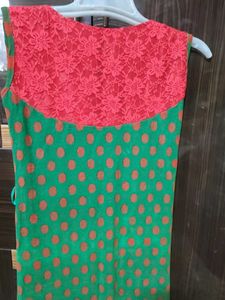 Long bright green top