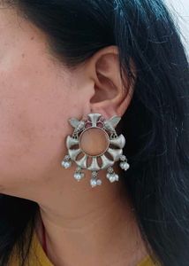 Silver Tone Bird Earrings