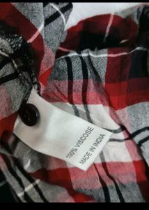 Red Plaid Sleeveless Shirt