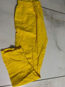 Vibrant Yellow Striped Kurta set