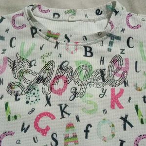 Alphabet Print Baby Girl Top