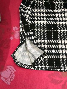 Plaid Mini Skirt with Slit