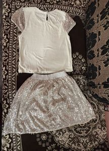 Sparkly Sequin Skirt &amp; "Pretty" Top Set