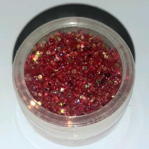 Ruby Radiance Red Nail Art Mirror Rhinestones