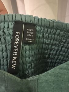 Green Button-Up Linen Crop Top
