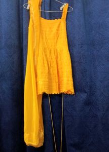 Vibrant Yellow Kurta Set with Dupatta