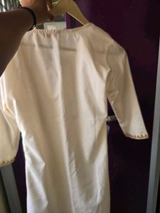 Cream Embroidered Kurta