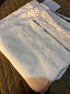 Elegant White bottom with Lace Detail