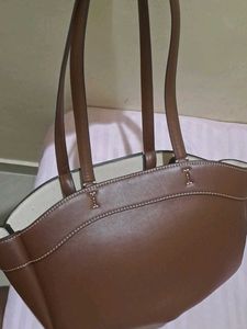ZARA Brown Faux Leather Hobo Bag