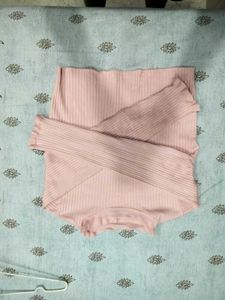 Pink Ribbed Turtle Neck Top