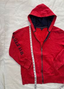 Tommy Hilfiger Red Zip-Up Hoodie