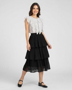 Black tiered skirt