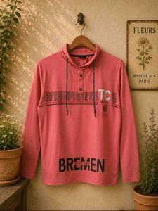 Men's Rust Graphic Full Sleeve T-Shirt | Size 36 |