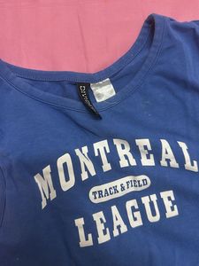 Blue Montreal Track &amp; Field Crop Top
