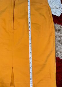 mustard yellow formal skirt