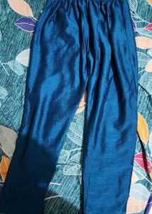 Blue Embroidered Palazzo Pants