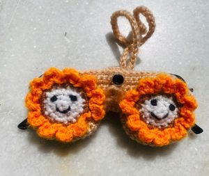 Handmade Crochet Lion Eyeglass Case