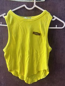 Yellow Crop Top Corset Style