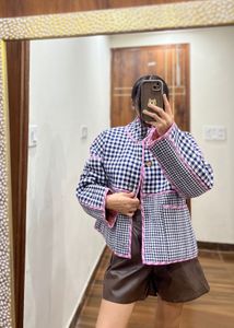 Floral Gingham Print Quilted Reversible Jacket