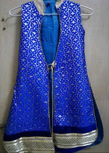 Elegant Blue &amp; White Lehenga Choli Set
