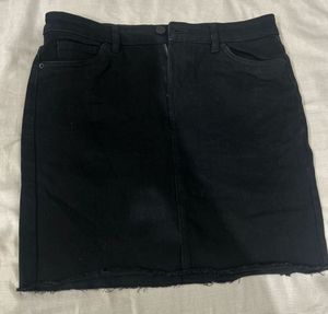 Black Denim Mini Skirt
