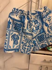 Blue Pineapple Print Pajama Set