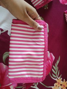 Pink Striped Pouches - Set of 3 Brand new unused