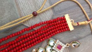 Stunning Red Beaded Necklace Set