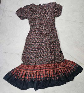 Bohemian Floral Print Midi Dress