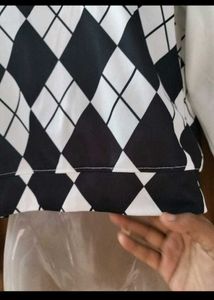 Argyle Print Crop Top