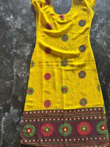 Vibrant Yellow Printed Kurta