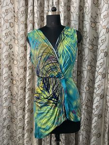 Vibrant Print Wrap Dress