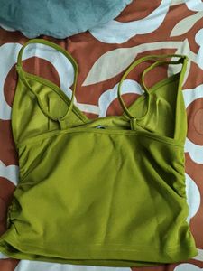 Olive Ruched Camisole Top